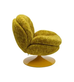 KARE Fotel obrotowy COSY 86 cm żółty