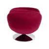 KARE Fotel obrotowy COSY 86 cm wiśniowy