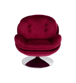 KARE Fotel obrotowy COSY 86 cm wiśniowy