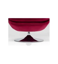 KARE Fotel obrotowy COSY 86 cm wiśniowy