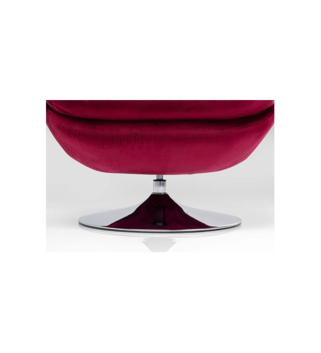 KARE Fotel obrotowy COSY 86 cm wiśniowy