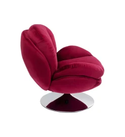 KARE Fotel obrotowy COSY 86 cm wiśniowy