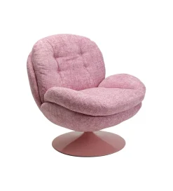 KARE Fotel obrotowy COSY różowy