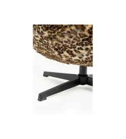 KARE Fotel obrotowy CUTIE LEO 85 cm panterka