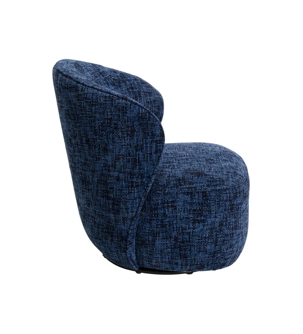 KARE Fotel obrotowy ELLIE 81 cm niebieski