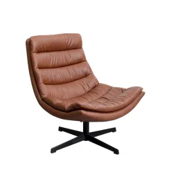 KARE Fotel obrotowy LIDO 87 cm brązowy