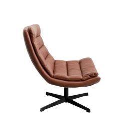 KARE Fotel obrotowy LIDO 87 cm brązowy