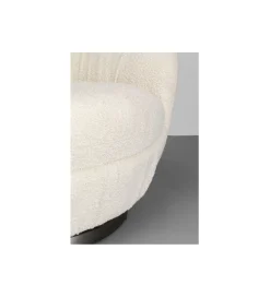 KARE Fotel obrotowy Nube Bouclé 88 cm kremowy