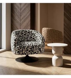 Zona-Design Fotel obrotowy RASANY 73 cm czarnobiały