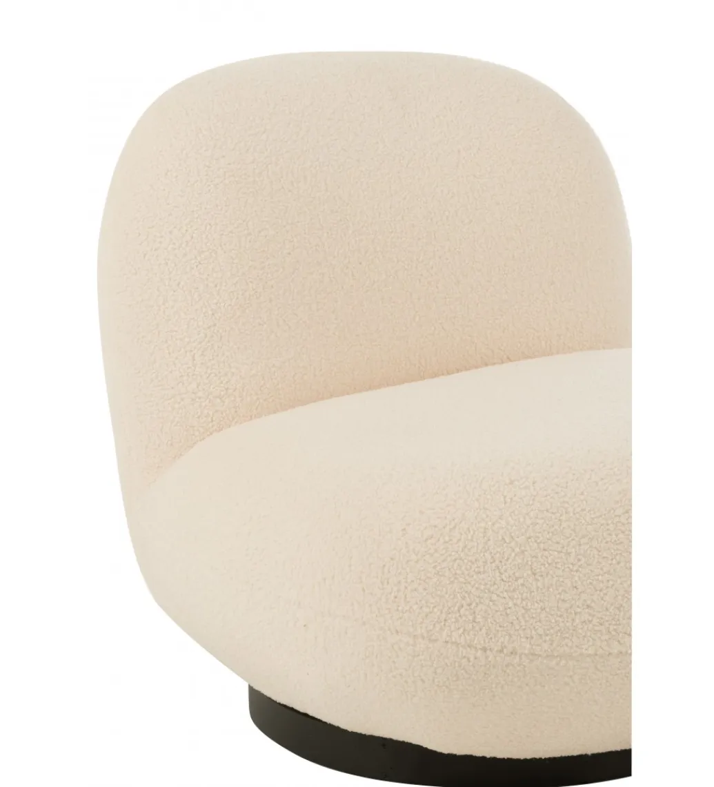 J-Line Fotel obrotowy Snow 81 cm Bouclé biała