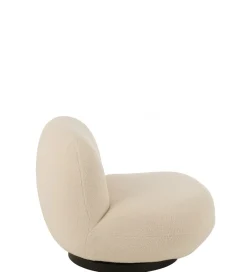 J-Line Fotel obrotowy Snow 81 cm Bouclé biała