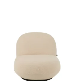 J-Line Fotel obrotowy Snow 81 cm Bouclé biała