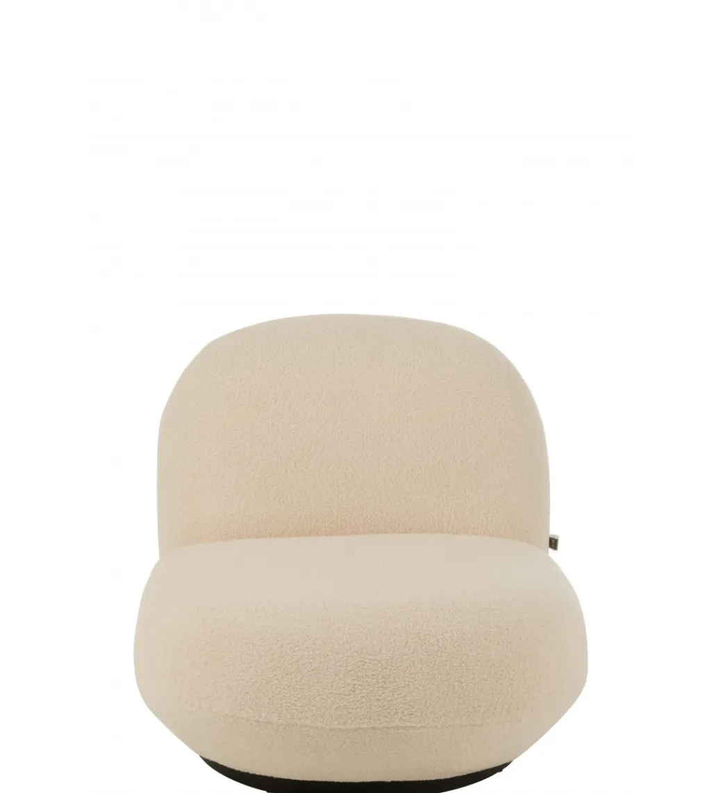 J-Line Fotel obrotowy Snow 81 cm Bouclé biała