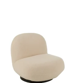 J-Line Fotel obrotowy Snow 81 cm Bouclé biała