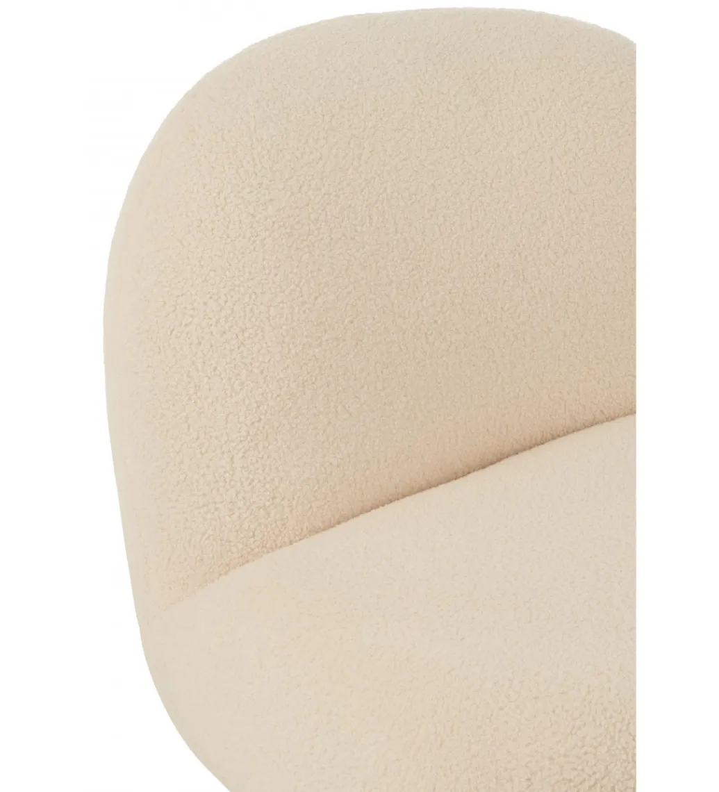 J-Line Fotel obrotowy Snow 81 cm Bouclé biała
