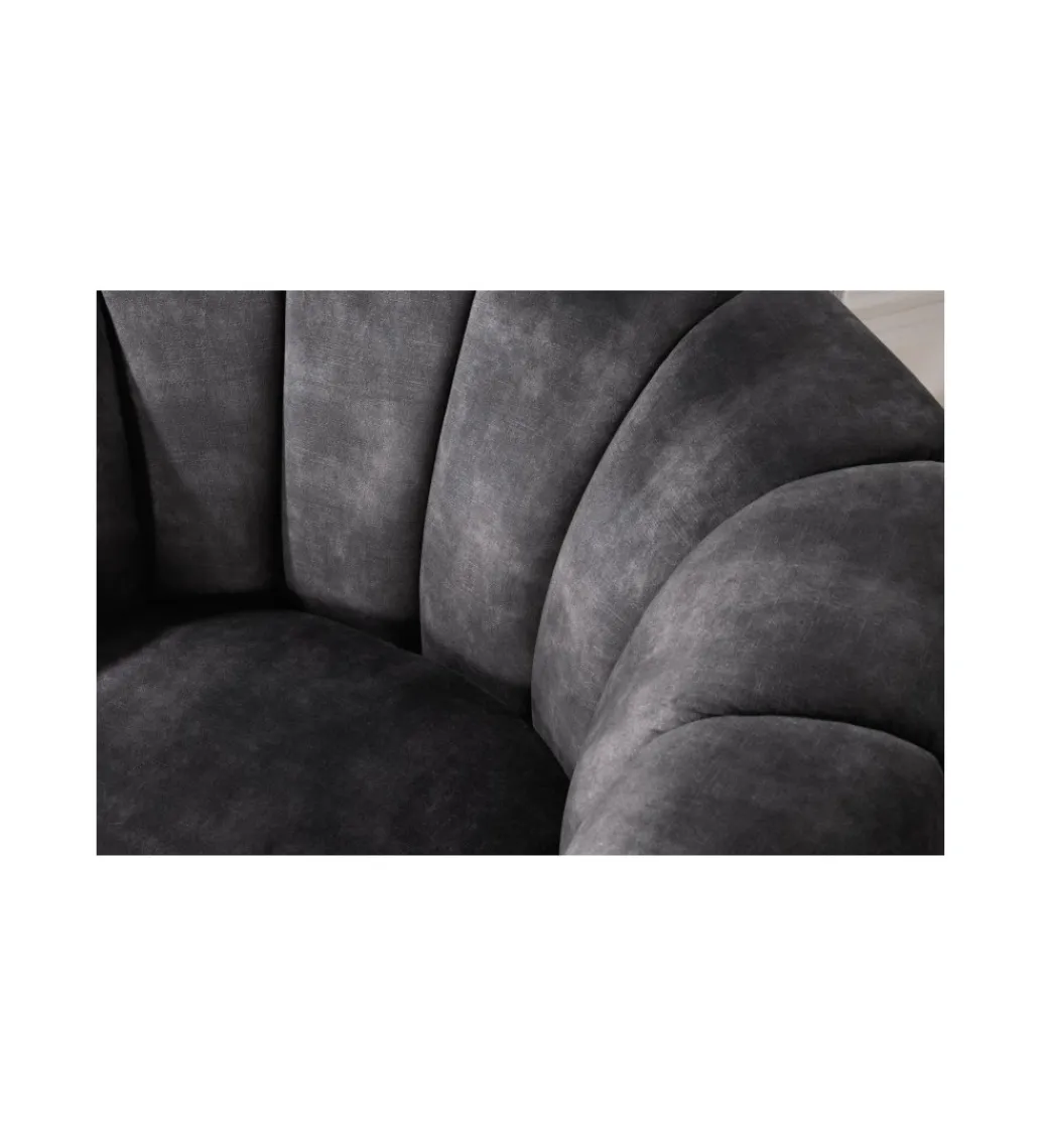 Invicta Interior Fotel obrotowy 360 stopni LINO 103 cm ciemnoszary