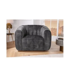 Invicta Interior Fotel obrotowy 360 stopni LINO 103 cm ciemnoszary