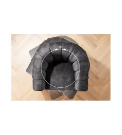 Invicta Interior Fotel obrotowy 360 stopni LINO 103 cm ciemnoszary