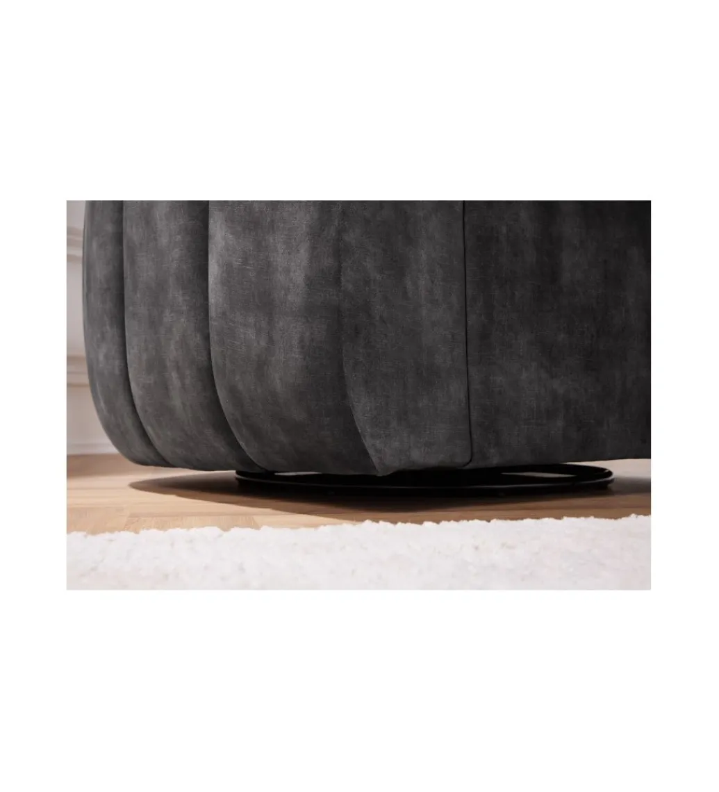 Invicta Interior Fotel obrotowy 360 stopni LINO 103 cm ciemnoszary
