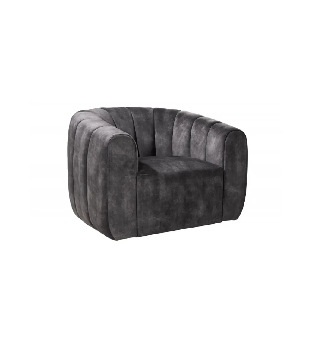 Invicta Interior Fotel obrotowy 360 stopni LINO 103 cm ciemnoszary