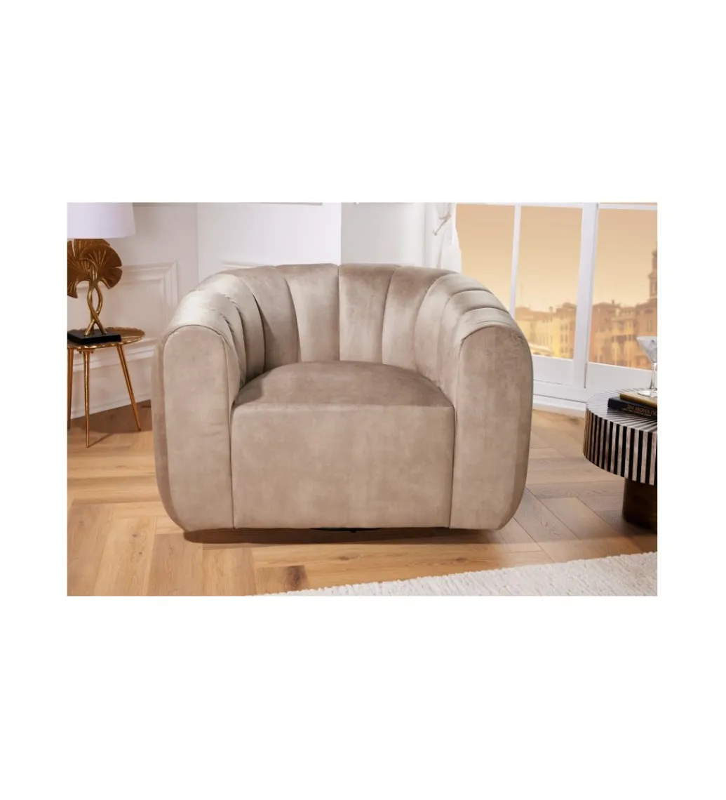 Invicta Interior Fotel obrotowy 360 stopni LINO 103 cm greige