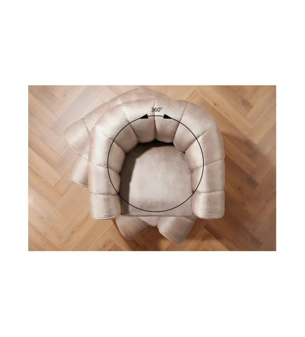 Invicta Interior Fotel obrotowy 360 stopni LINO 103 cm greige