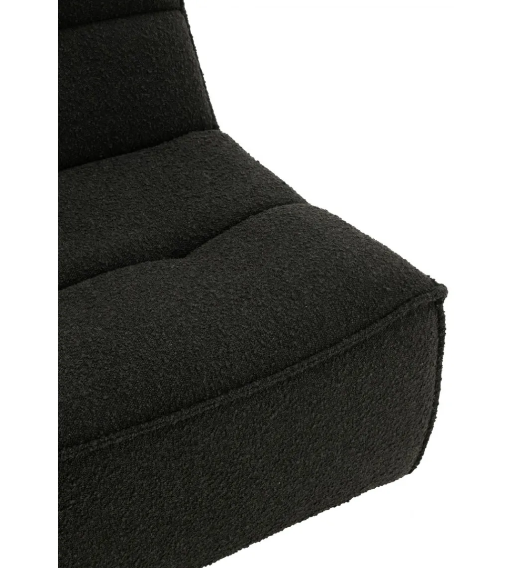J-Line Fotel obrotowy Swivel Bouclé 83 cm czarny