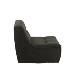 J-Line Fotel obrotowy Swivel Bouclé 83 cm czarny