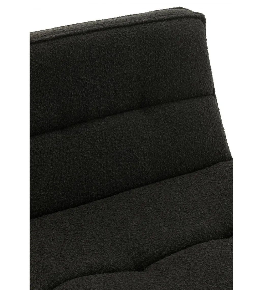 J-Line Fotel obrotowy Swivel Bouclé 83 cm czarny