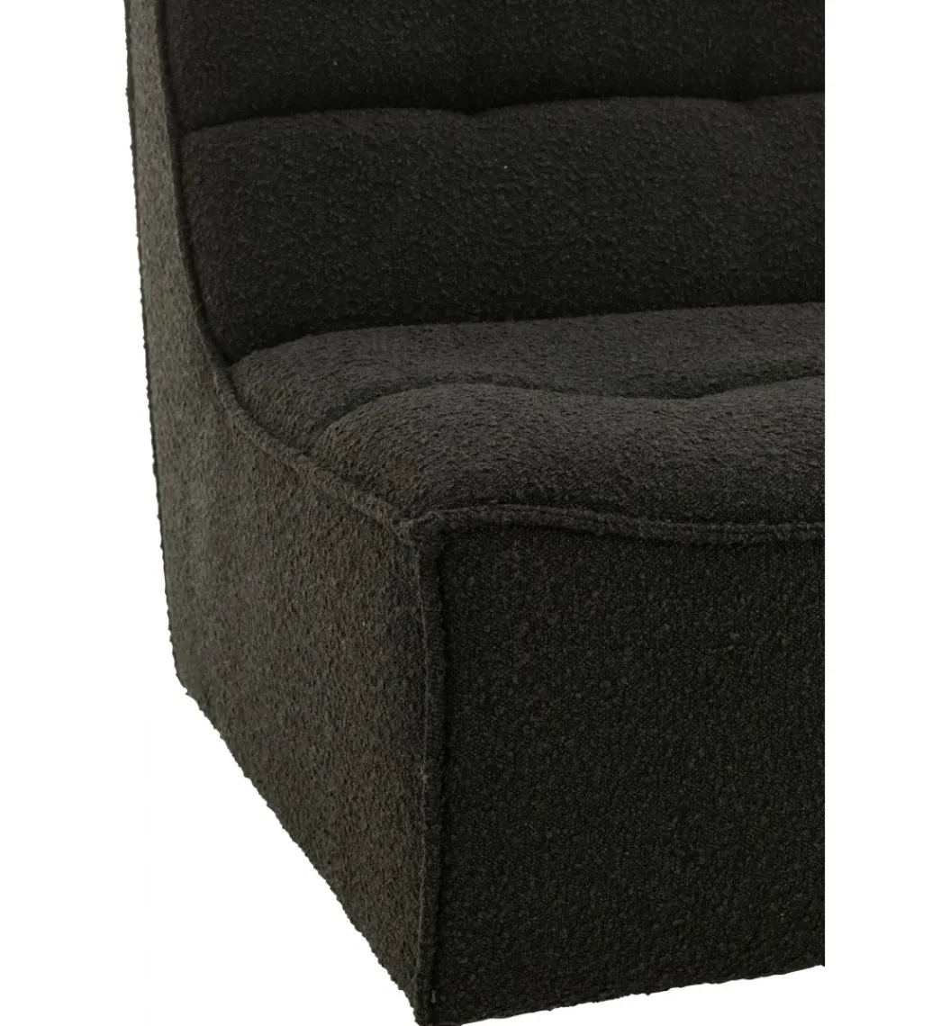 J-Line Fotel obrotowy Swivel Bouclé 83 cm czarny