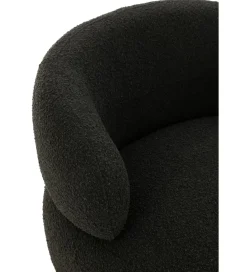 J-Line Fotel obrotowy Swivel II Bouclé 82 cm czarny