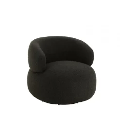 J-Line Fotel obrotowy Swivel II Bouclé  82 cm czarny