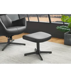 Invicta Interior - przedsprzedaż Fotel obrotowy VOGUE skórzany czarny