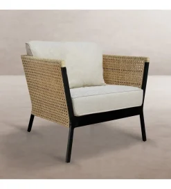 Zona-Design Fotel ogrodowy NIVA 81 cm naturalny czarny