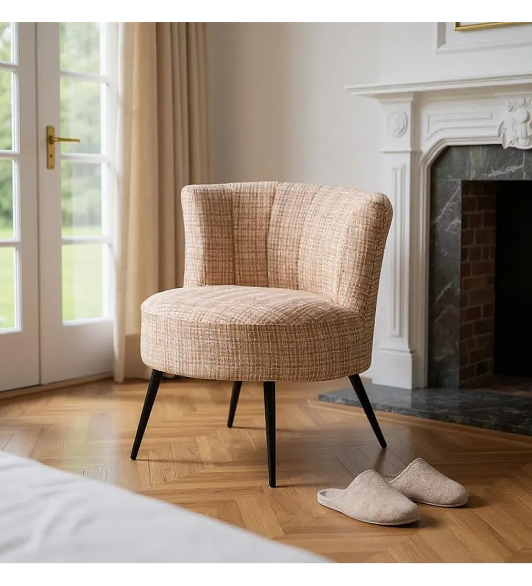 Zona-Design Fotel OSOI 71 cm tapicerowany marmurkowy