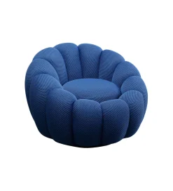 KARE Fotel PEPPO BLOOM 94 cm niebieski