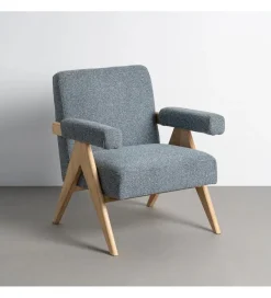 Zona-Design Fotel REZENTA 85 cm niebieski naturalny