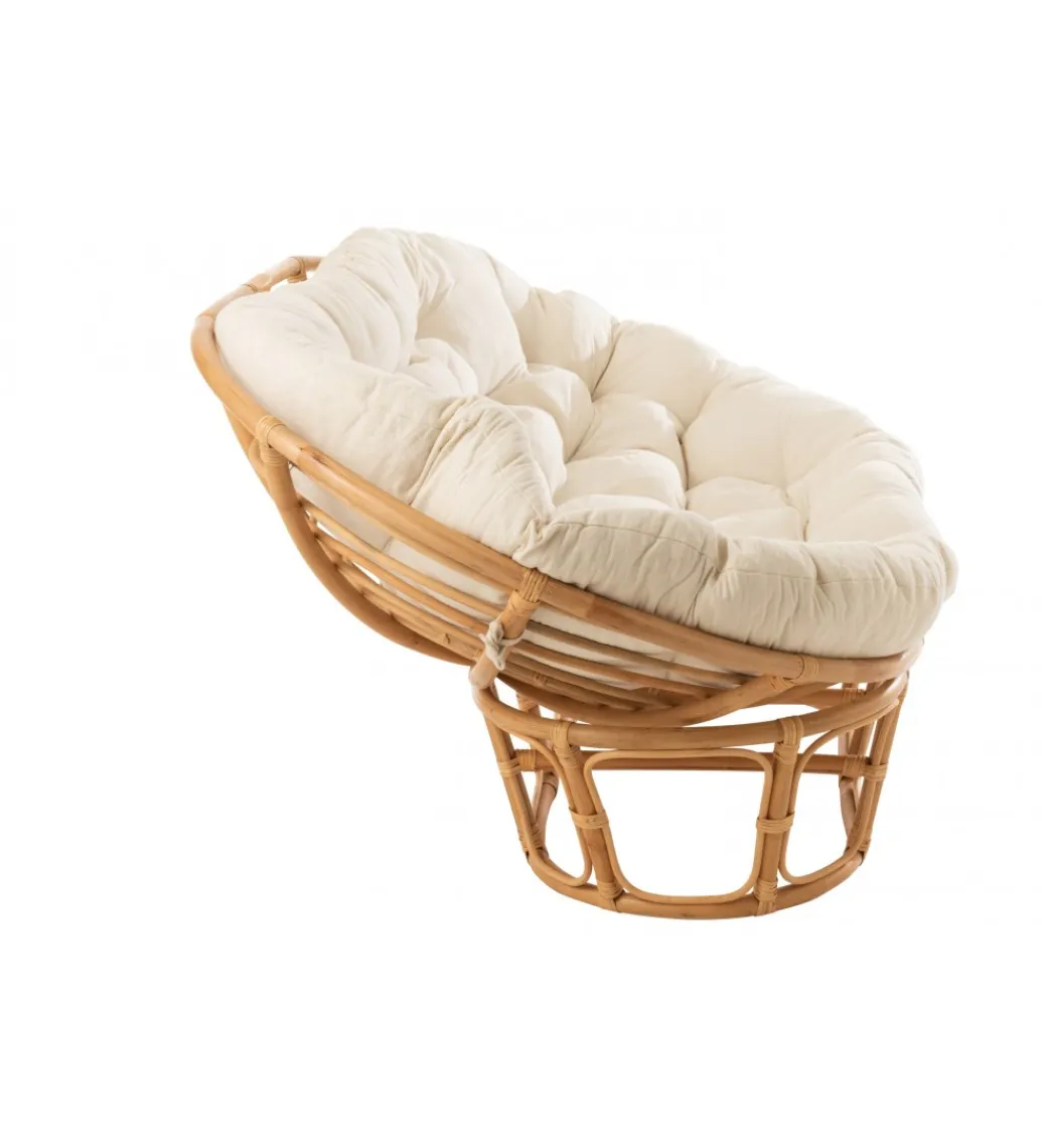 J-Line Fotel RONI Rattanowy 179 cm Naturalny