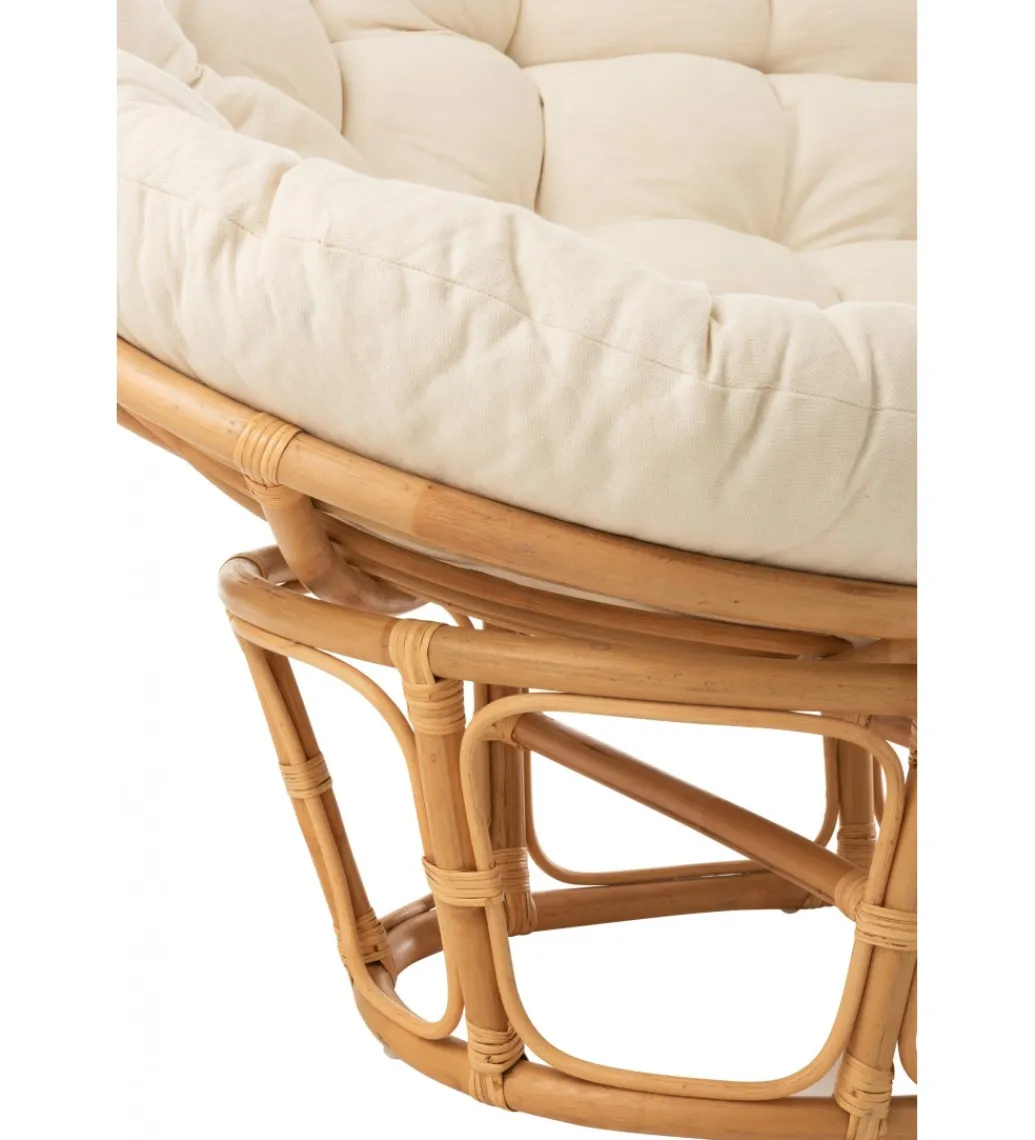 J-Line Fotel RONI Rattanowy 179 cm Naturalny