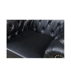 Invicta Interior Fotel RONNI Chesterfield 110 cm czarny