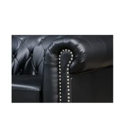 Invicta Interior Fotel RONNI Chesterfield 110 cm czarny