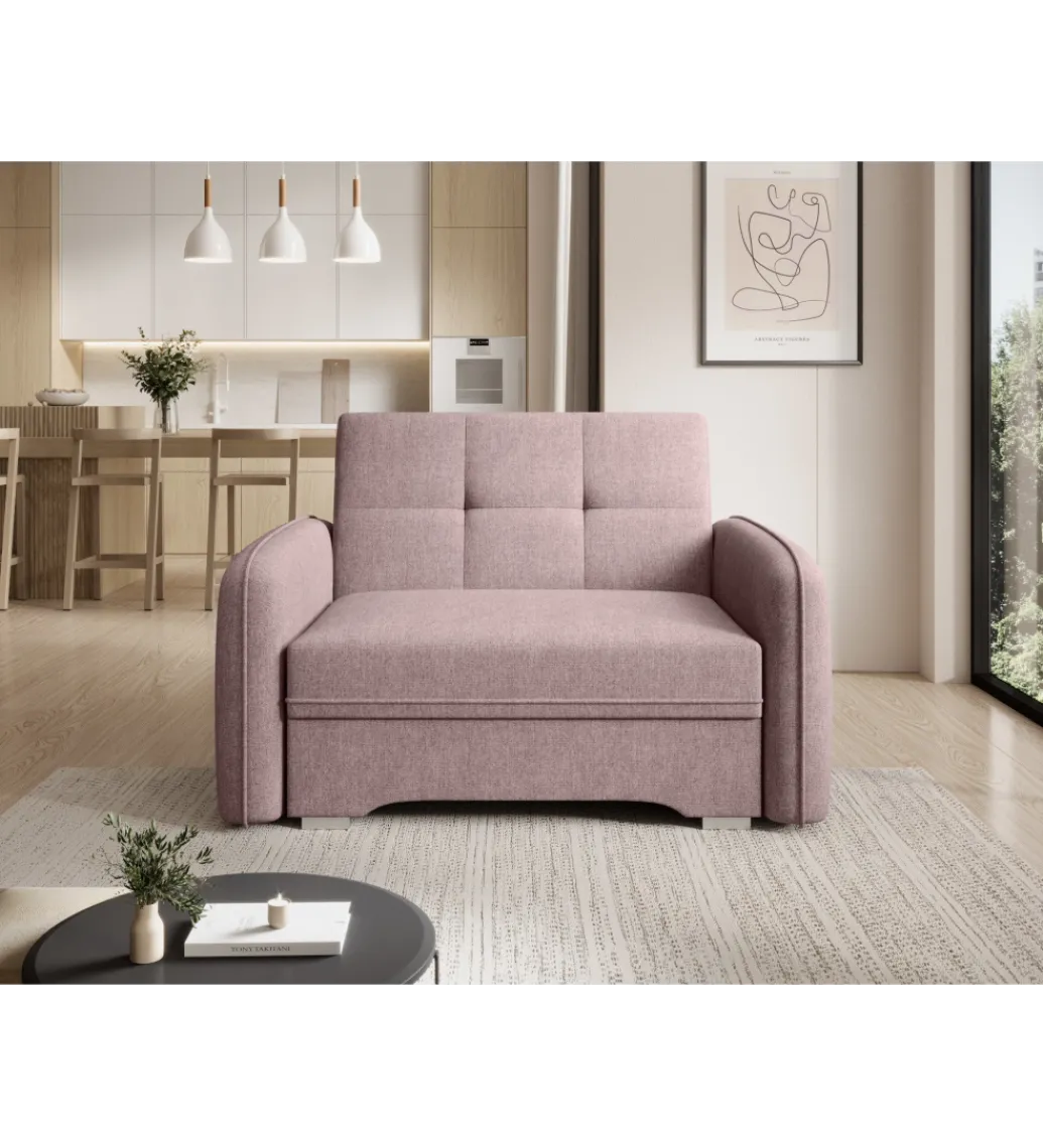 Comforteo Fotel rozkładany LAINE 102 cm Poco 101 różowy