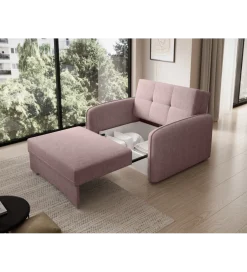 Comforteo Fotel rozkładany LAINE 102 cm Poco 101 różowy
