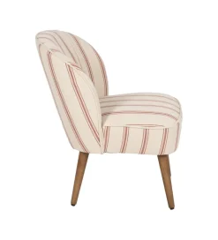 Zona-Design Fotel STRIMERS 73 cm biały w paski z terrakoty