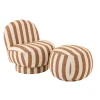 J-Line Fotel STRIPED 72 cm białokarmelowy