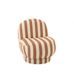 J-Line Fotel STRIPED 72 cm białokarmelowy