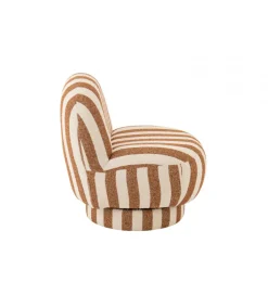 J-Line Fotel STRIPED 72 cm białokarmelowy