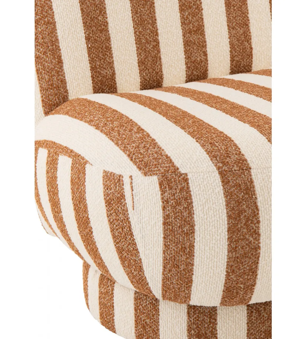 J-Line Fotel STRIPED 72 cm białokarmelowy