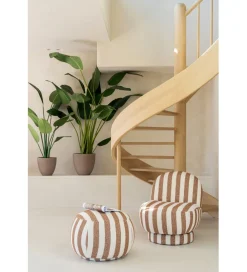 J-Line Fotel STRIPED 72 cm białokarmelowy