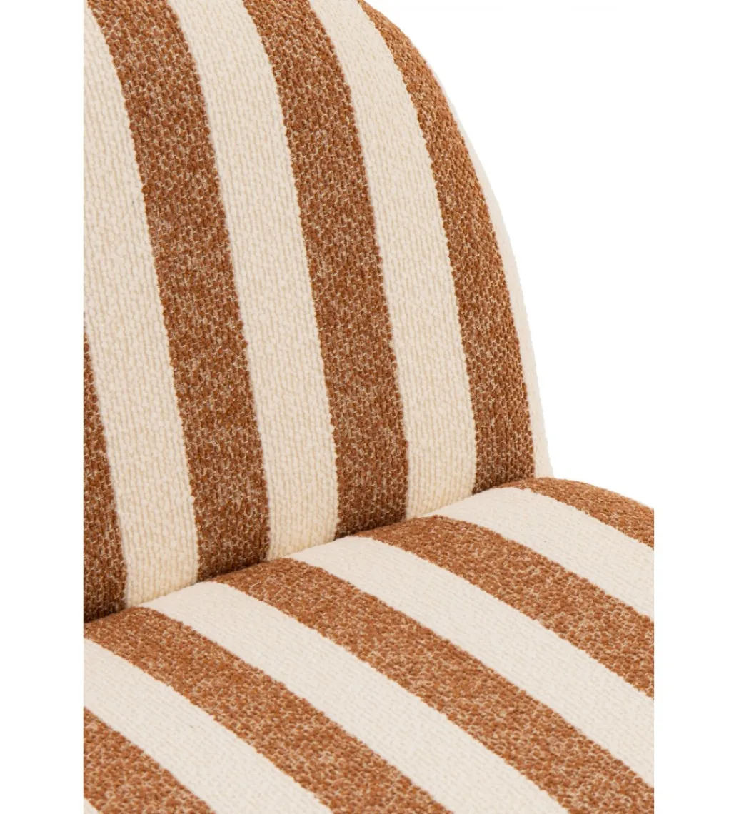 J-Line Fotel STRIPED 72 cm białokarmelowy
